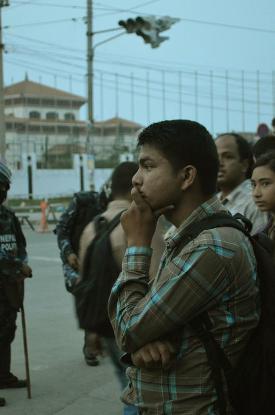 A young Nepali waiting for a new constitution in front of the CA on May 27, 2012